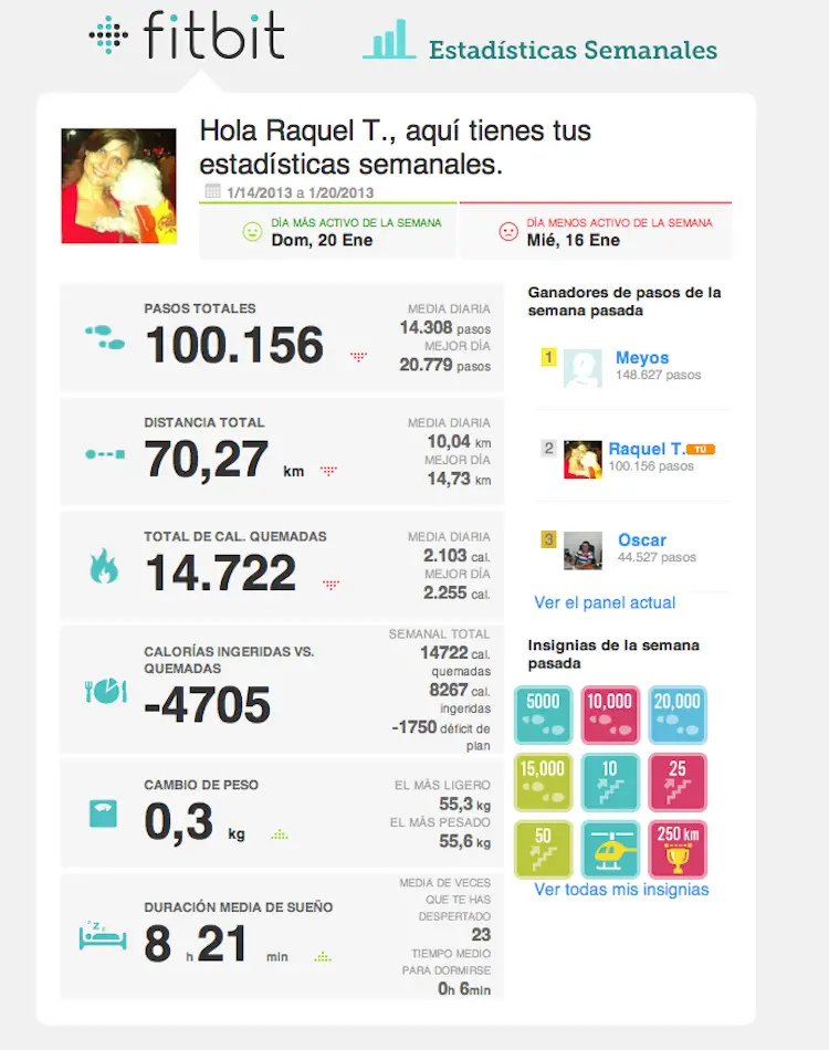 fitbit one semana1