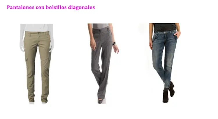 pantalones bolsillos diagonales