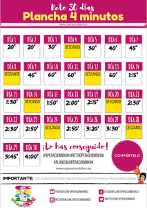 Calendario reto plancha