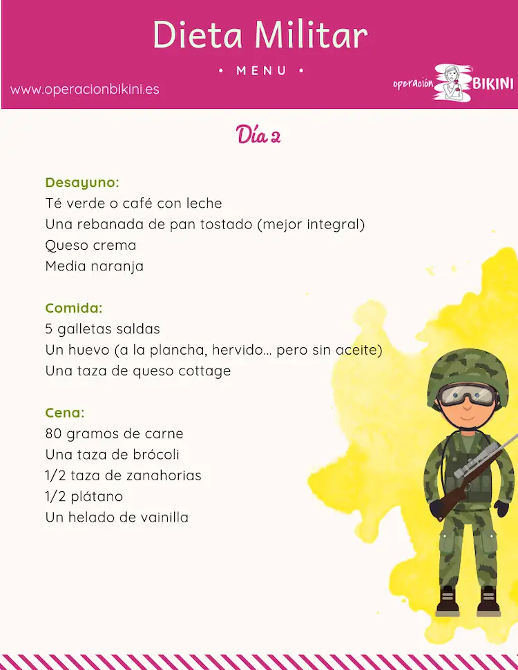 dieta militar día 2